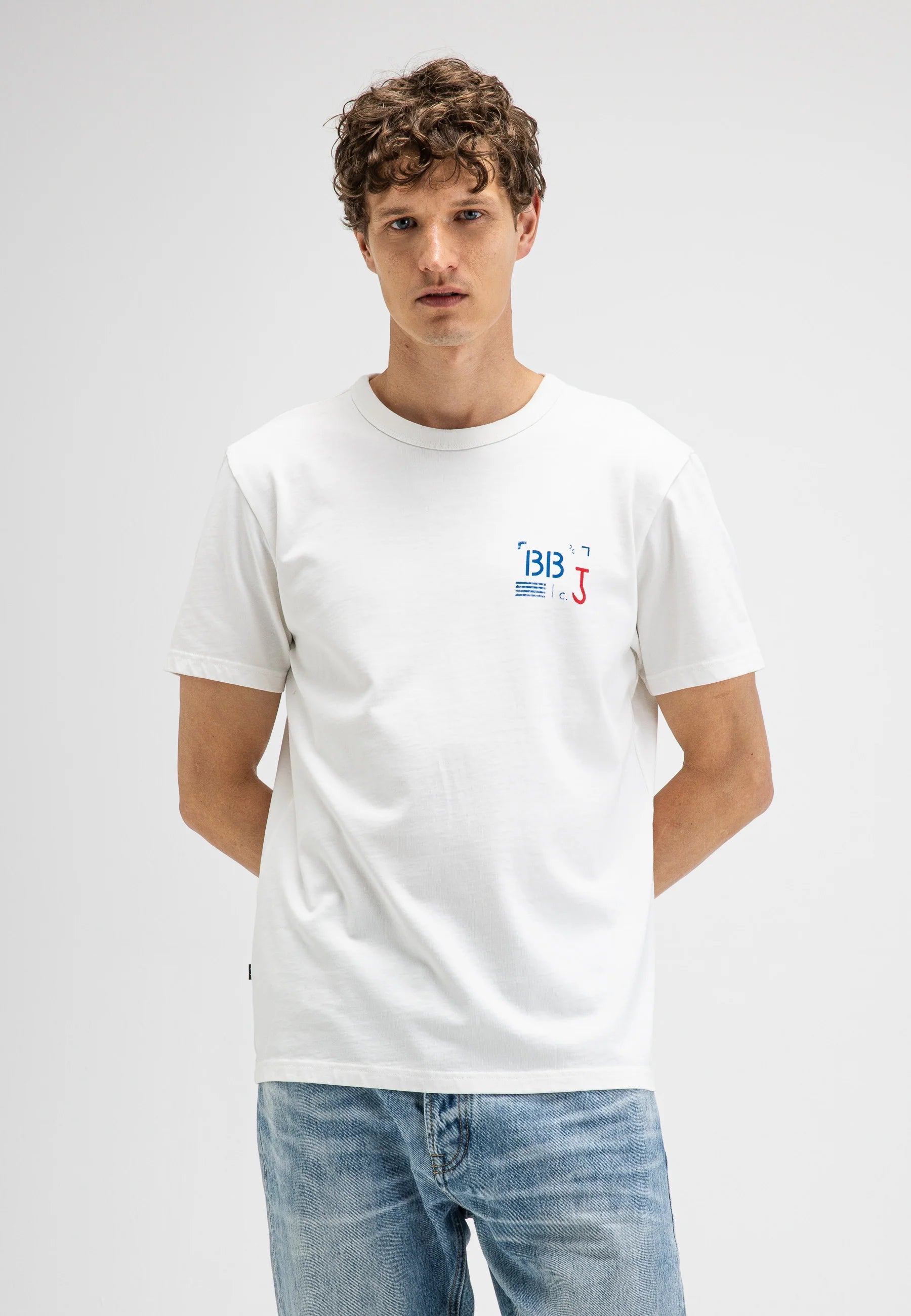BUTCHER OF BLUE T-SHIRT ARMY LT STENCIL TEE TITAN WHITE