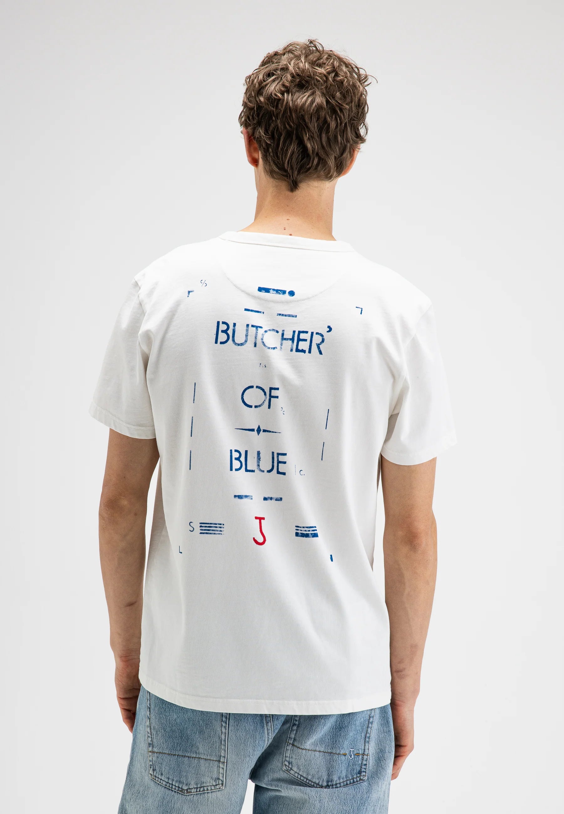 BUTCHER OF BLUE T-SHIRT ARMY LT STENCIL TEE TITAN WHITE