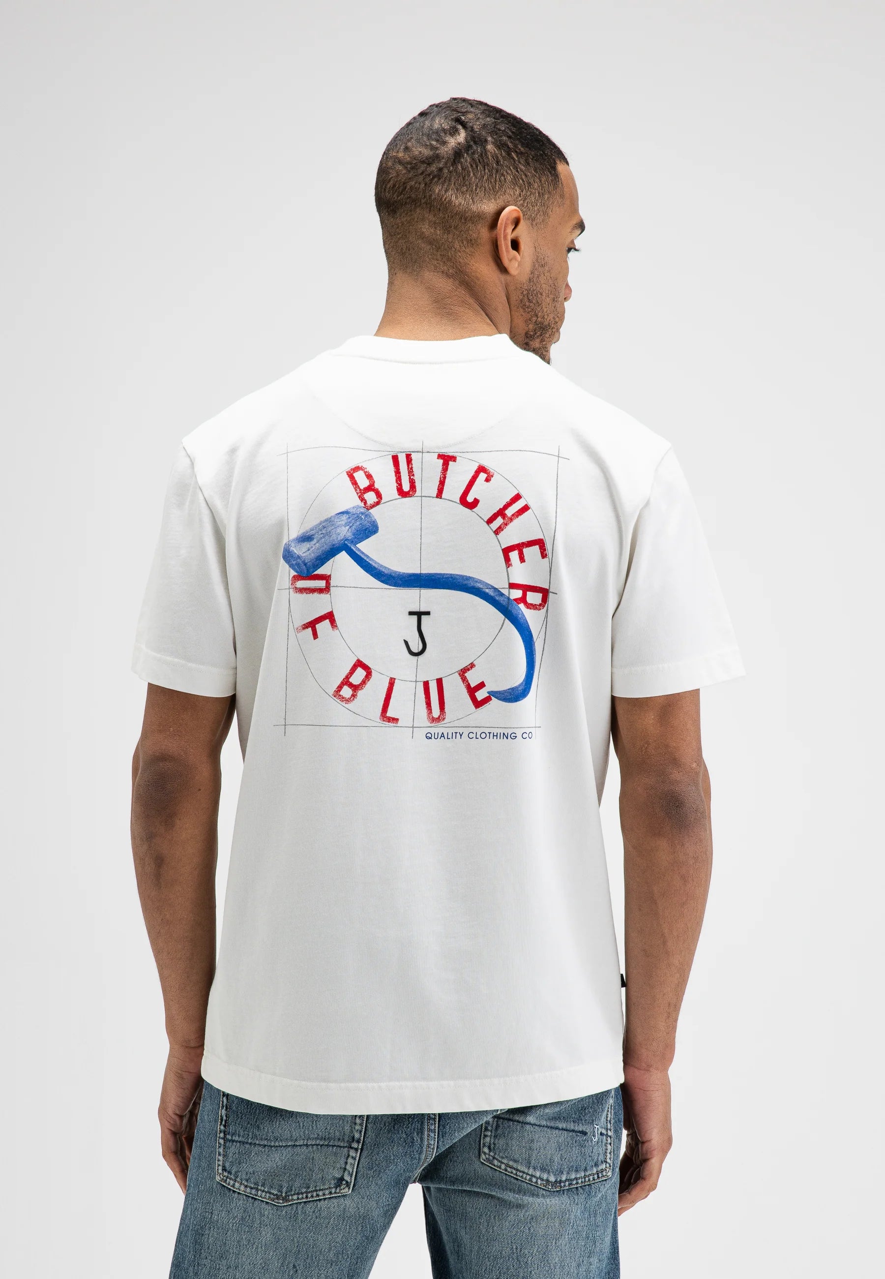 BUTCHER OF BLUE T-SHIRT VINTAGE HOOK LOOSE TEE TITAN WHITE