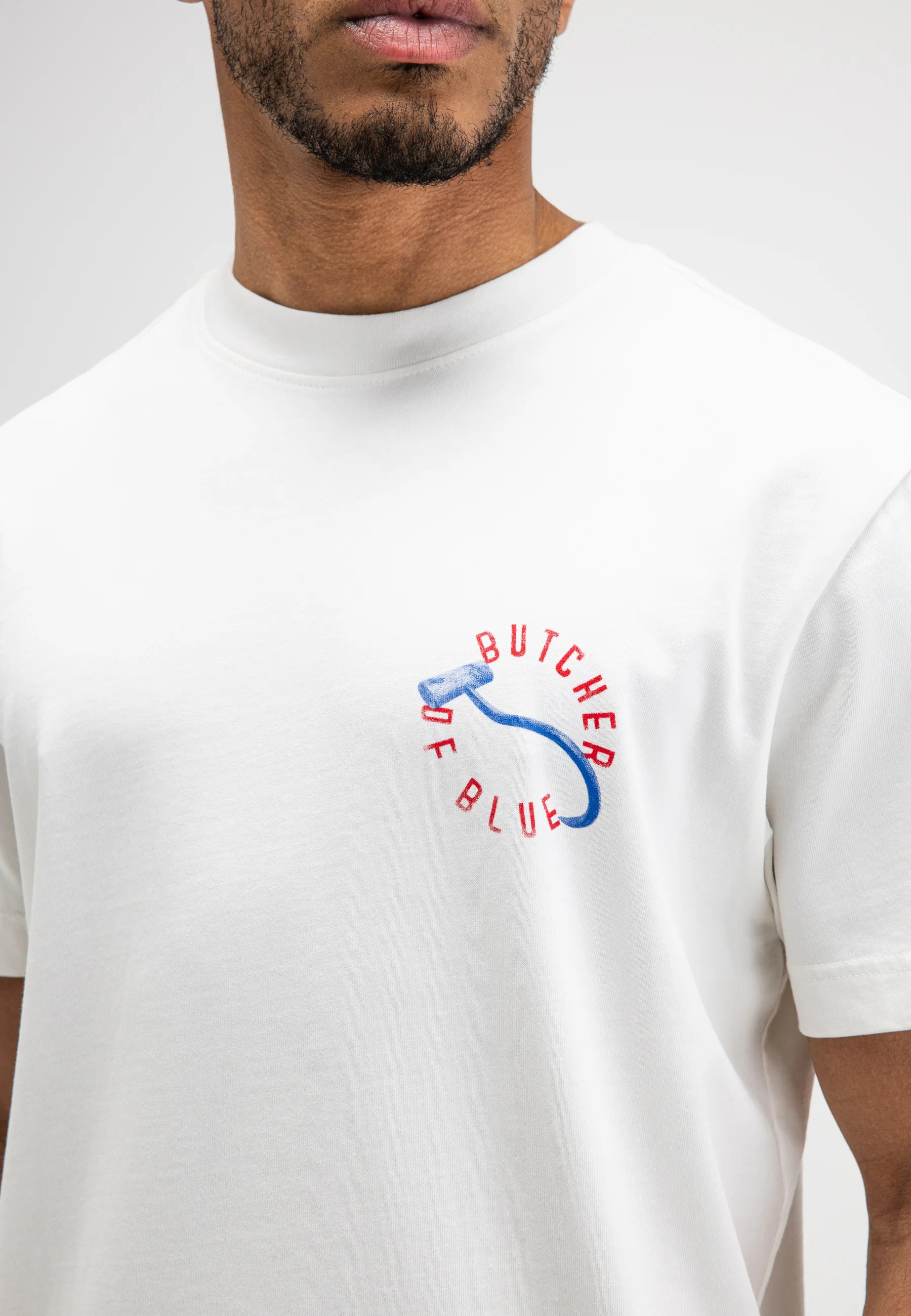 BUTCHER OF BLUE T-SHIRT VINTAGE HOOK LOOSE TEE TITAN WHITE