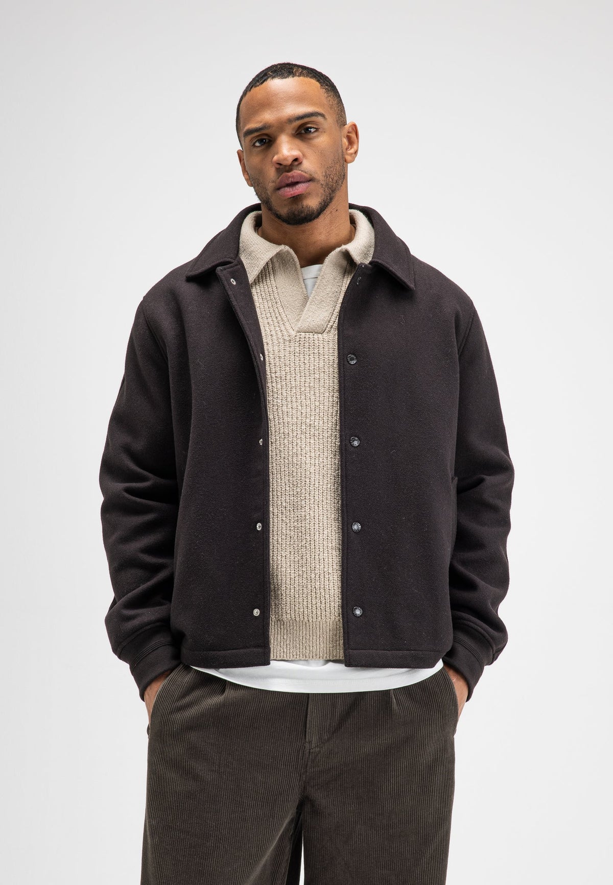 BUTCHER OF BLUE JAS LEAP WOOL JACKET TOPAZ BROWN
