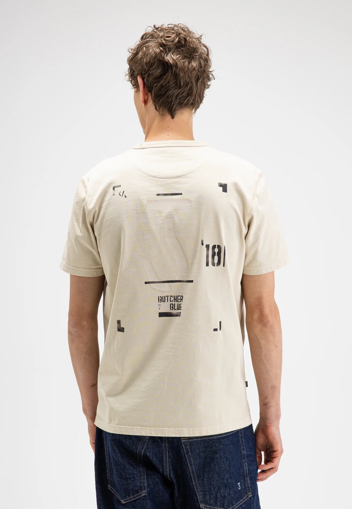 BUTCHER OF BLUE T-SHIRT ARMY BRUSH TEE BEIGE GREY