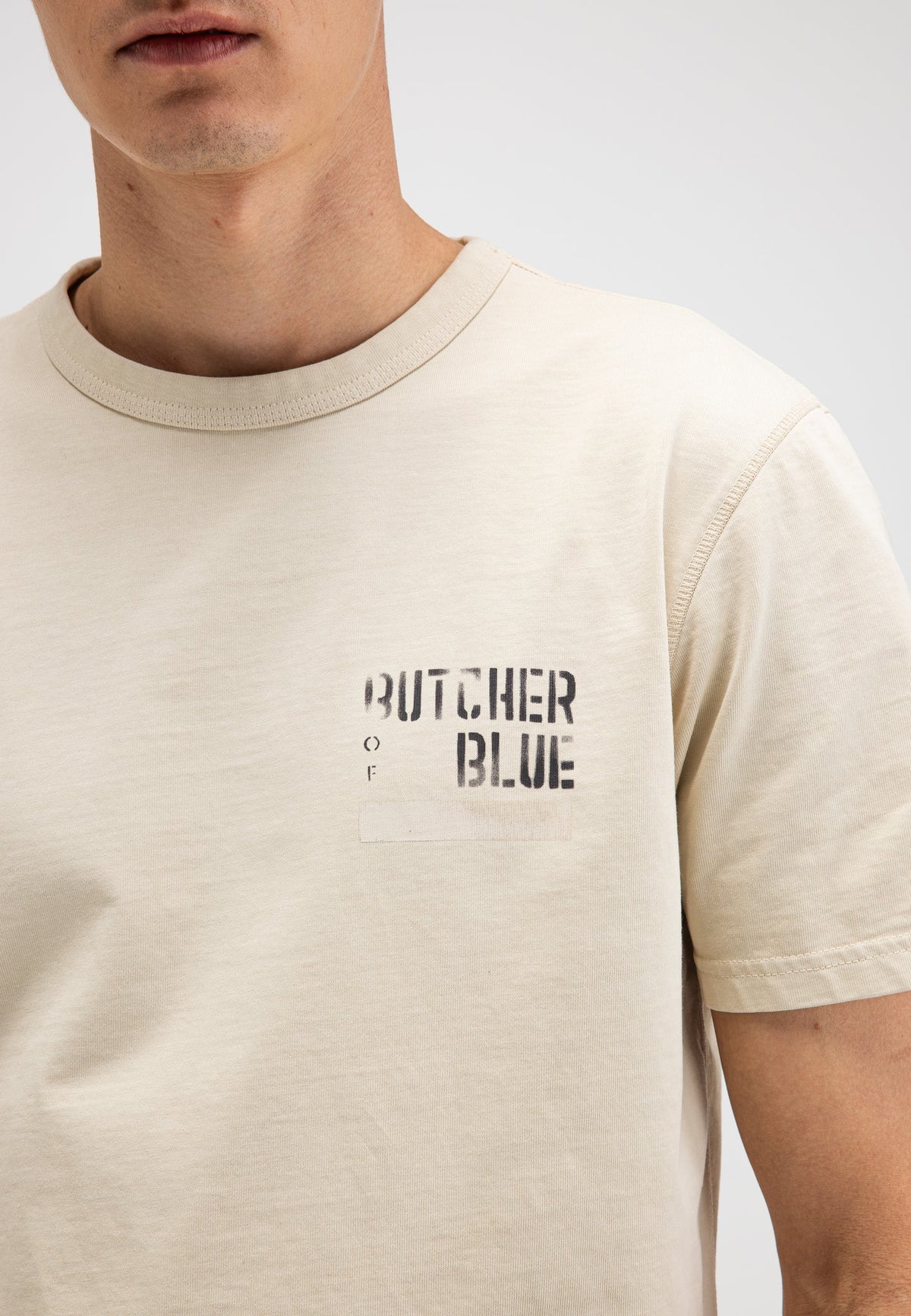 BUTCHER OF BLUE T-SHIRT ARMY BRUSH TEE BEIGE GREY