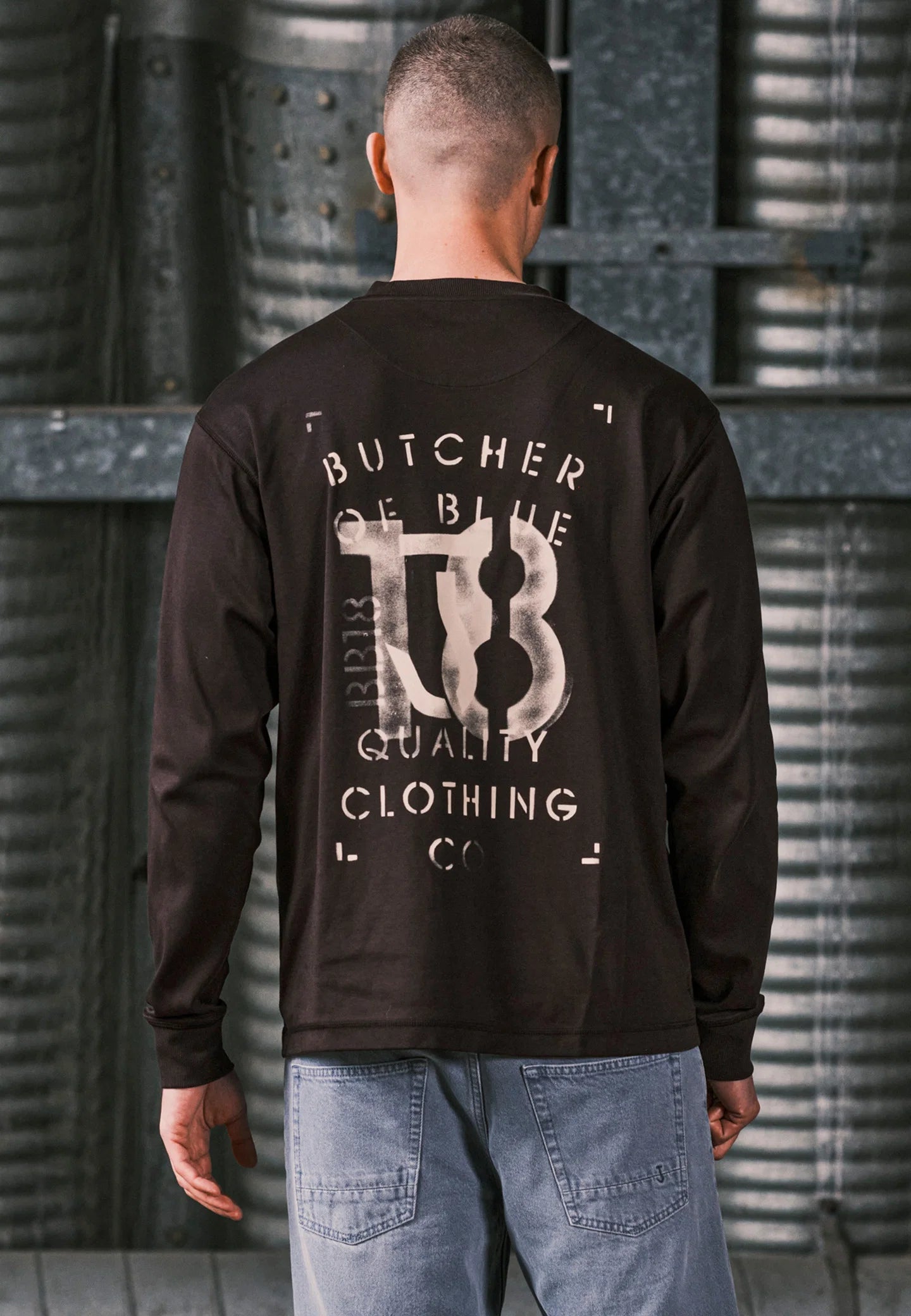 BUTCHER OF BLUE SWEATER MERCER LAYER TEE LS TOPAZ BROWN