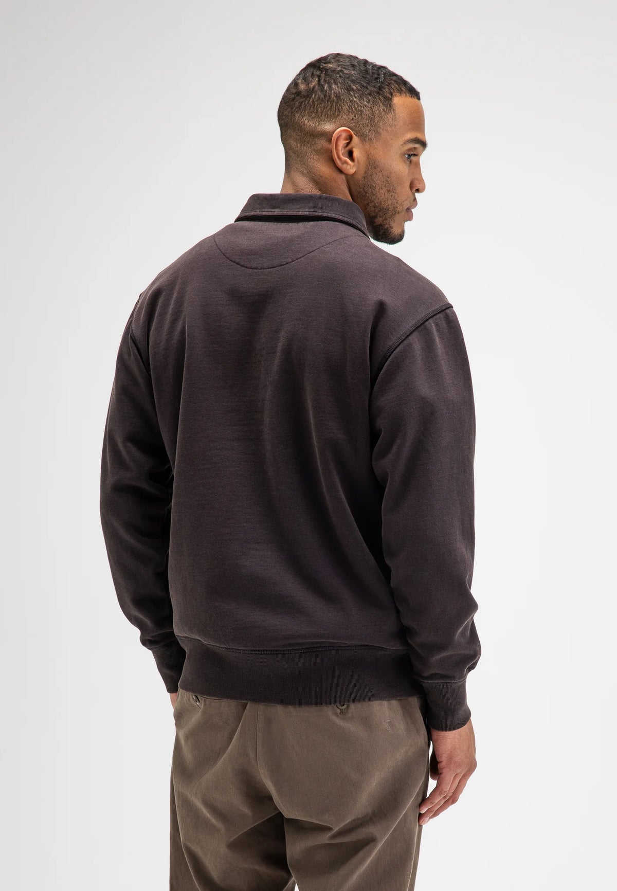 BUTCHER OF BLUE SWEATER CURL SWEAT POLO TOPAZ BROWN