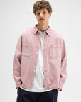 BUTCHER OF BLUE OVERHEMD BLAINE GARMENT DYE OVERSHIRT FLAMINGO PINK