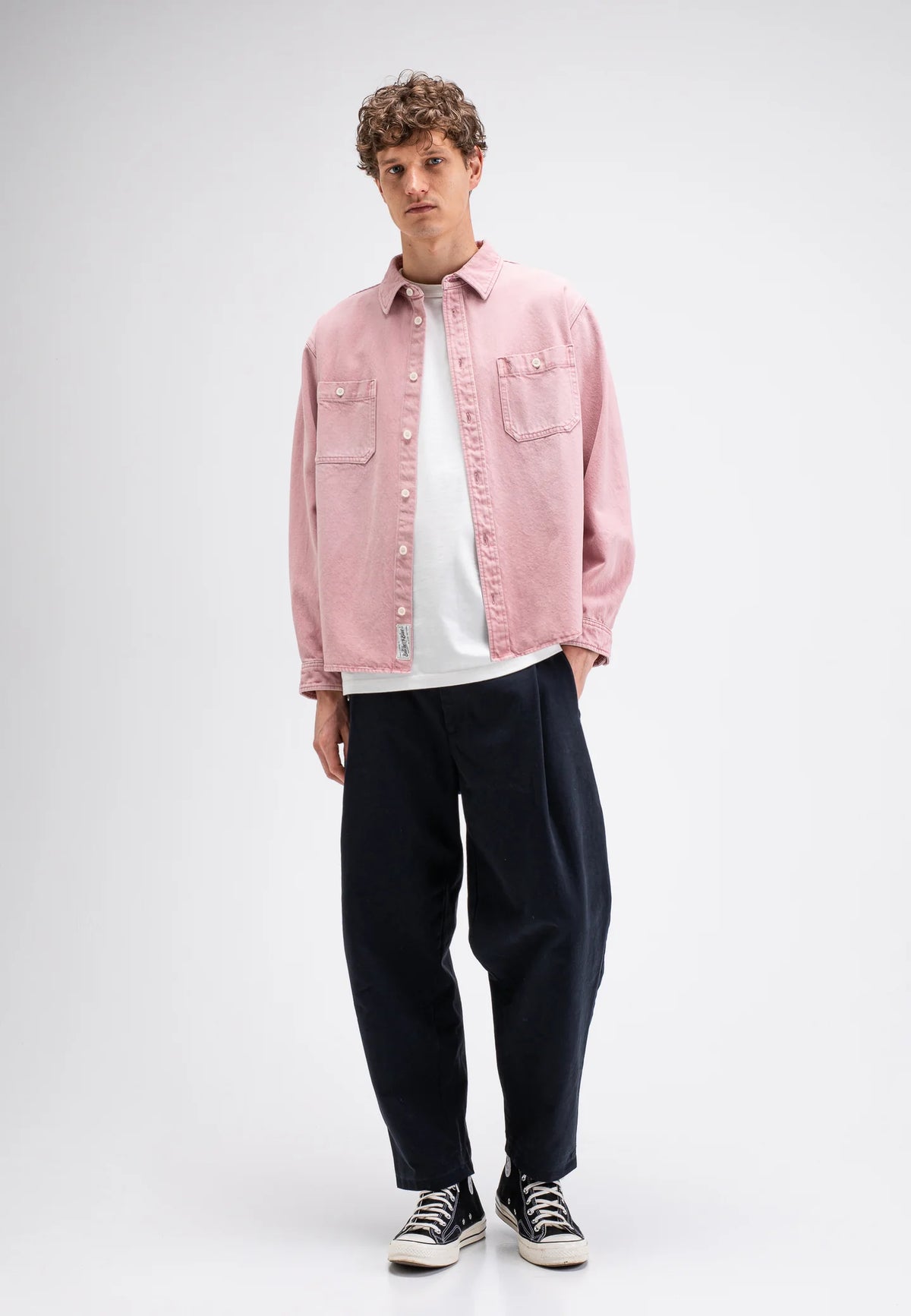 BUTCHER OF BLUE OVERHEMD BLAINE GARMENT DYE OVERSHIRT FLAMINGO PINK