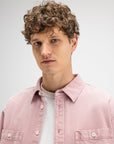 BUTCHER OF BLUE OVERHEMD BLAINE GARMENT DYE OVERSHIRT FLAMINGO PINK