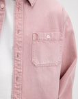 BUTCHER OF BLUE OVERHEMD BLAINE GARMENT DYE OVERSHIRT FLAMINGO PINK