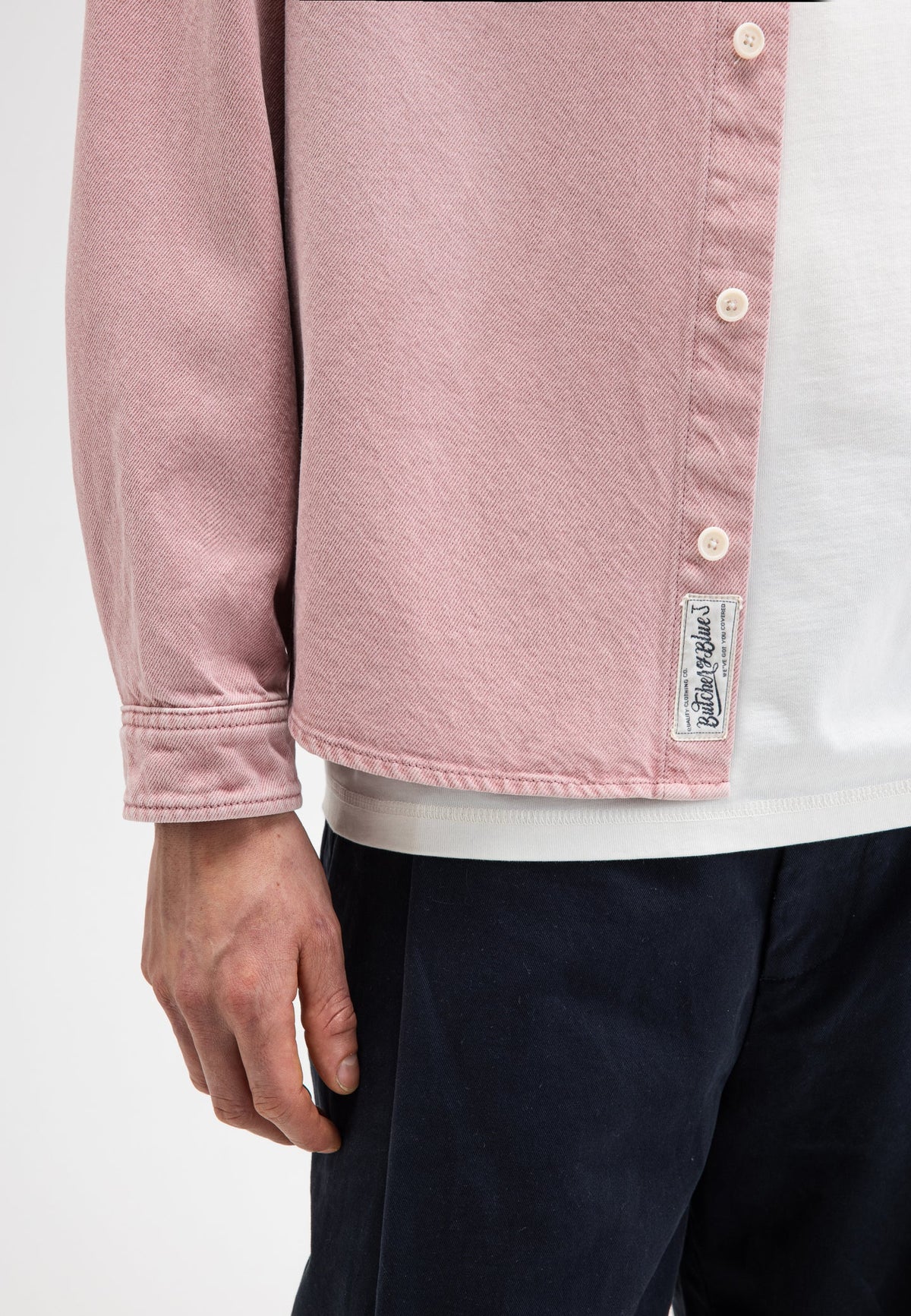 BUTCHER OF BLUE OVERHEMD BLAINE GARMENT DYE OVERSHIRT FLAMINGO PINK