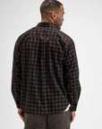 BUTCHER OF BLUE OVERHEMD JUDD CORD SMALL CHECK SHIRT TOPAZ BROWN
