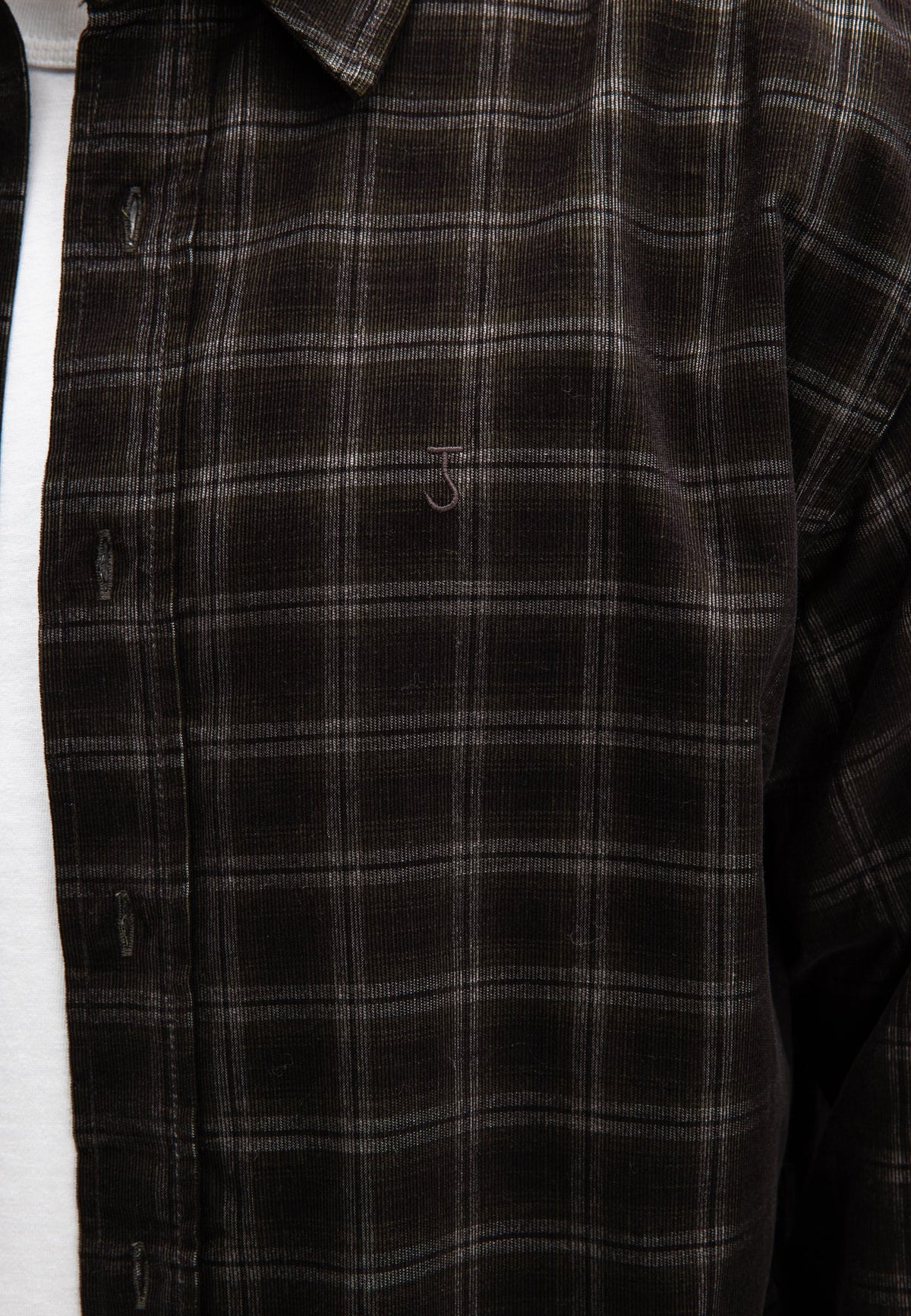 BUTCHER OF BLUE OVERHEMD JUDD CORD SMALL CHECK SHIRT TOPAZ BROWN