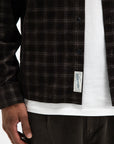 BUTCHER OF BLUE OVERHEMD JUDD CORD SMALL CHECK SHIRT TOPAZ BROWN