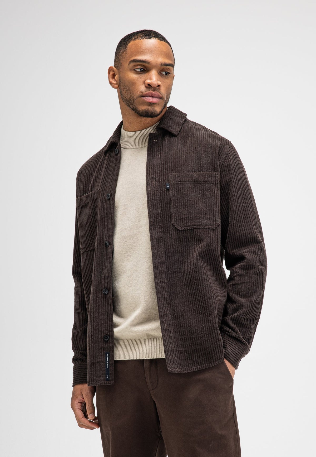 BUTCHER OF BLUE OVERSHIRT COLBY CORD SHIRT TOPAZ BROWN