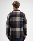 BUTCHER OF BLUE OVERSHIRT VANCE WOOL CHECK SHIRT CHESTNUT BROWN