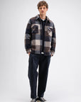 BUTCHER OF BLUE OVERSHIRT VANCE WOOL CHECK SHIRT CHESTNUT BROWN