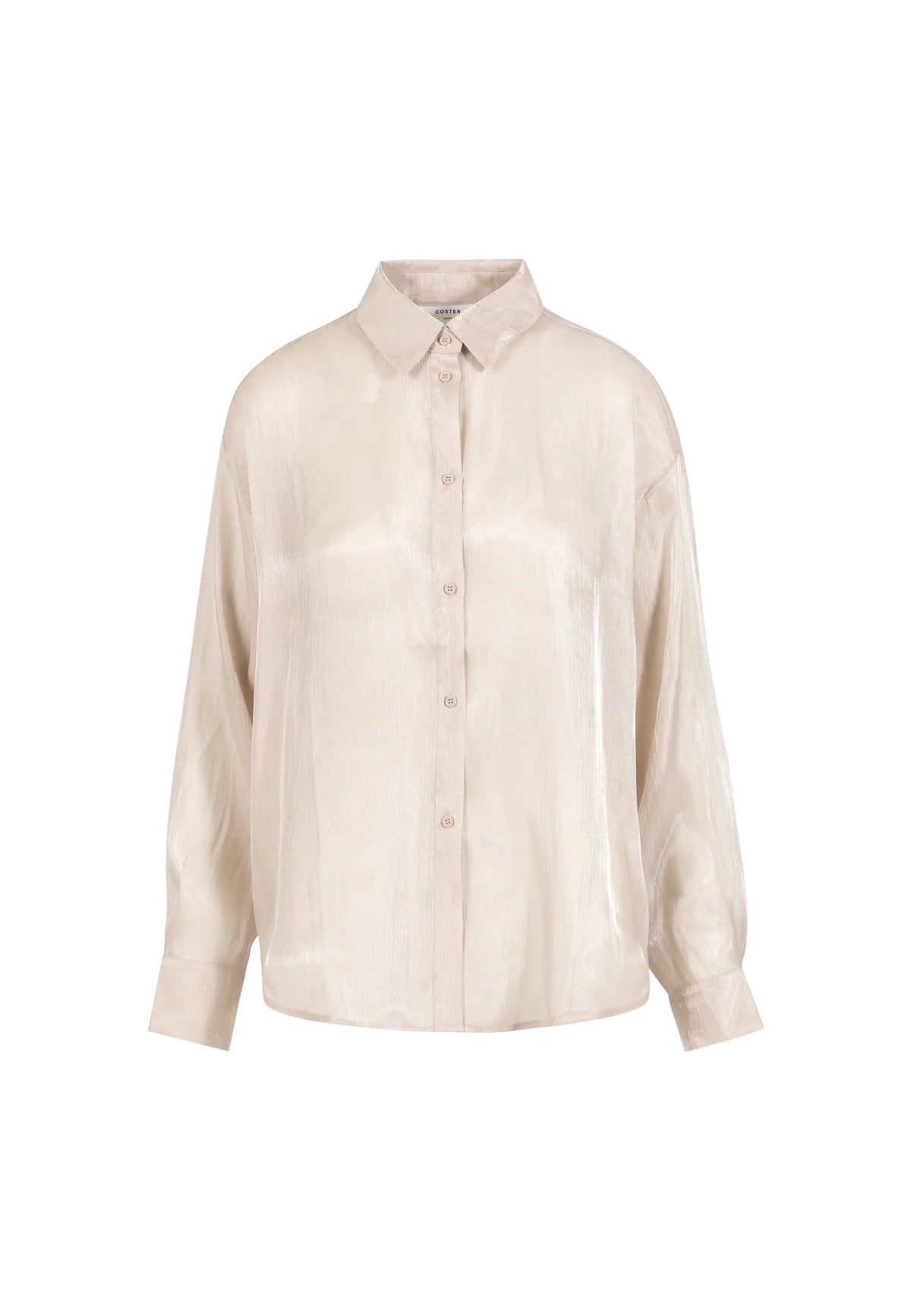 COSTER COPENHAGEN BLOUSE METALLIC SHIRT LIGHT BEIGE SHIMMER