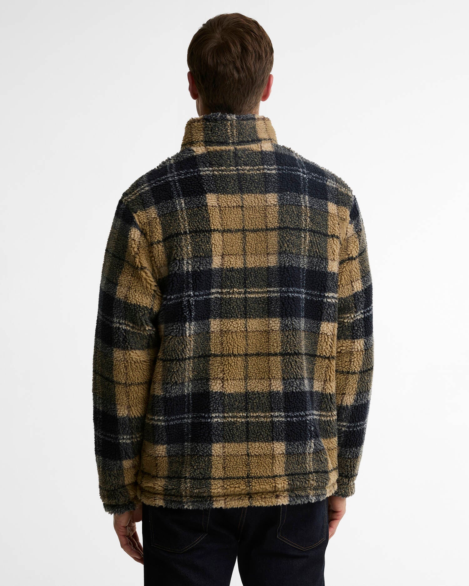 BARBOUR JACK TARTAN SHERPA FLEECE CHECK BIRCHWOOD