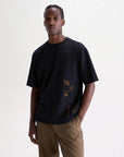 WAX LONDON T-SHIRT MILTON SS TEE TRAILING LOGO NAVY/GOLD