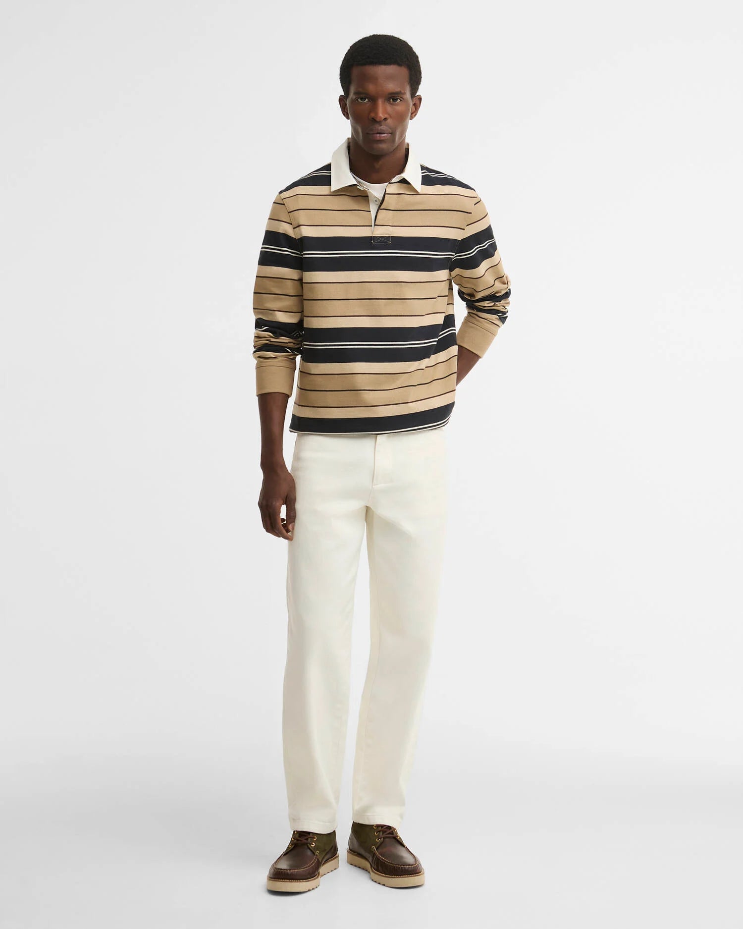 BARBOUR POLO FRITH STRIPED RUGBYSHIRT STONE