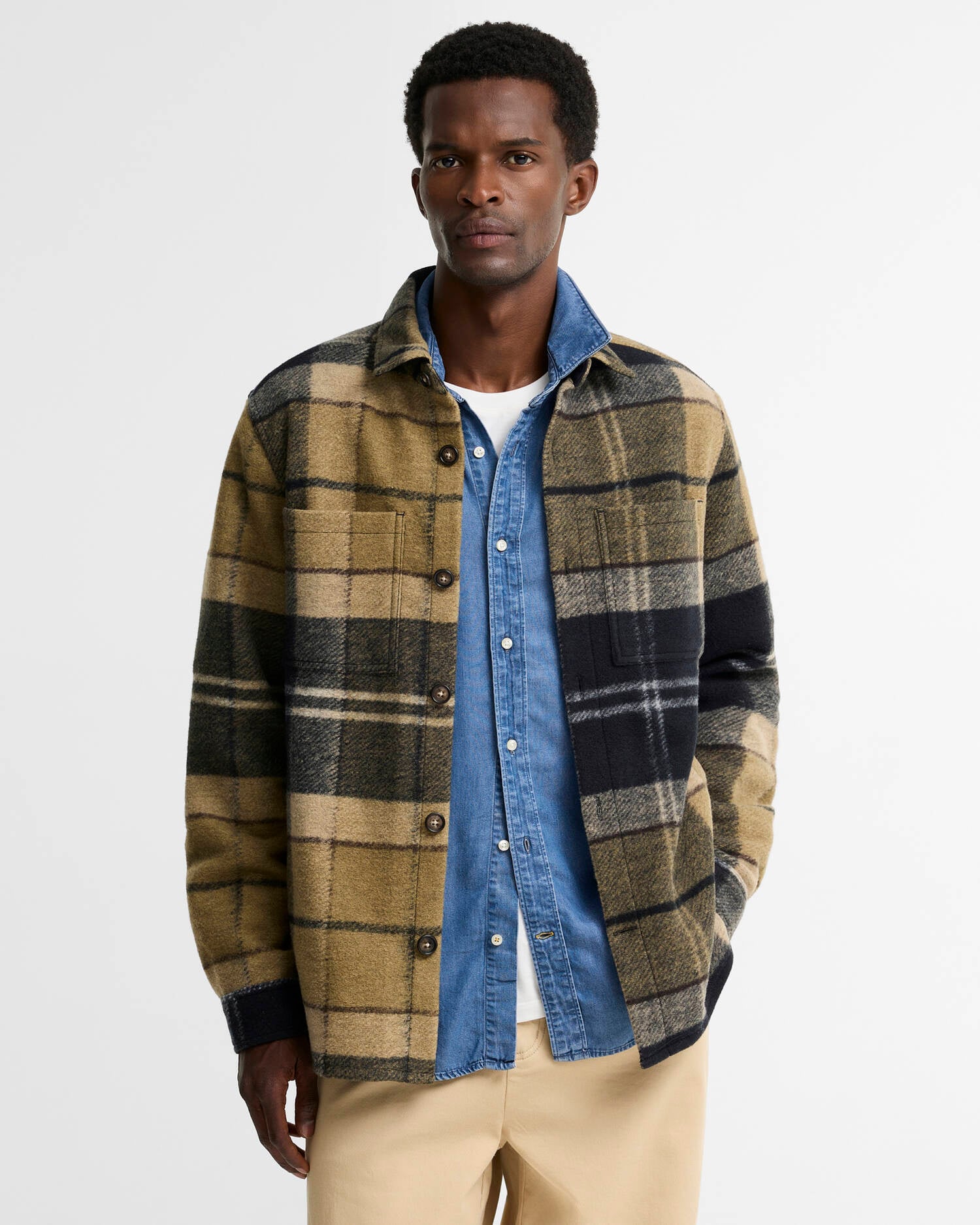 BARBOUR OVERSHIRT WOODLANE BRUSHED CHECK BIRCHWOOD DRESS TARTAN