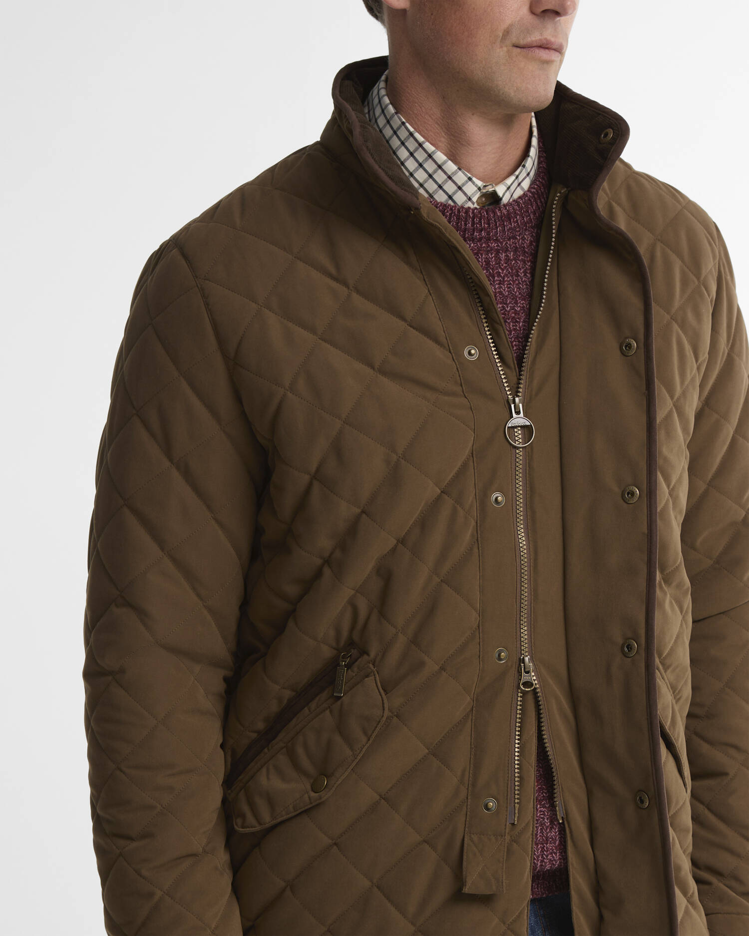 BARBOUR JACK SHOVERLER QUILTED JACKET DARK SAND