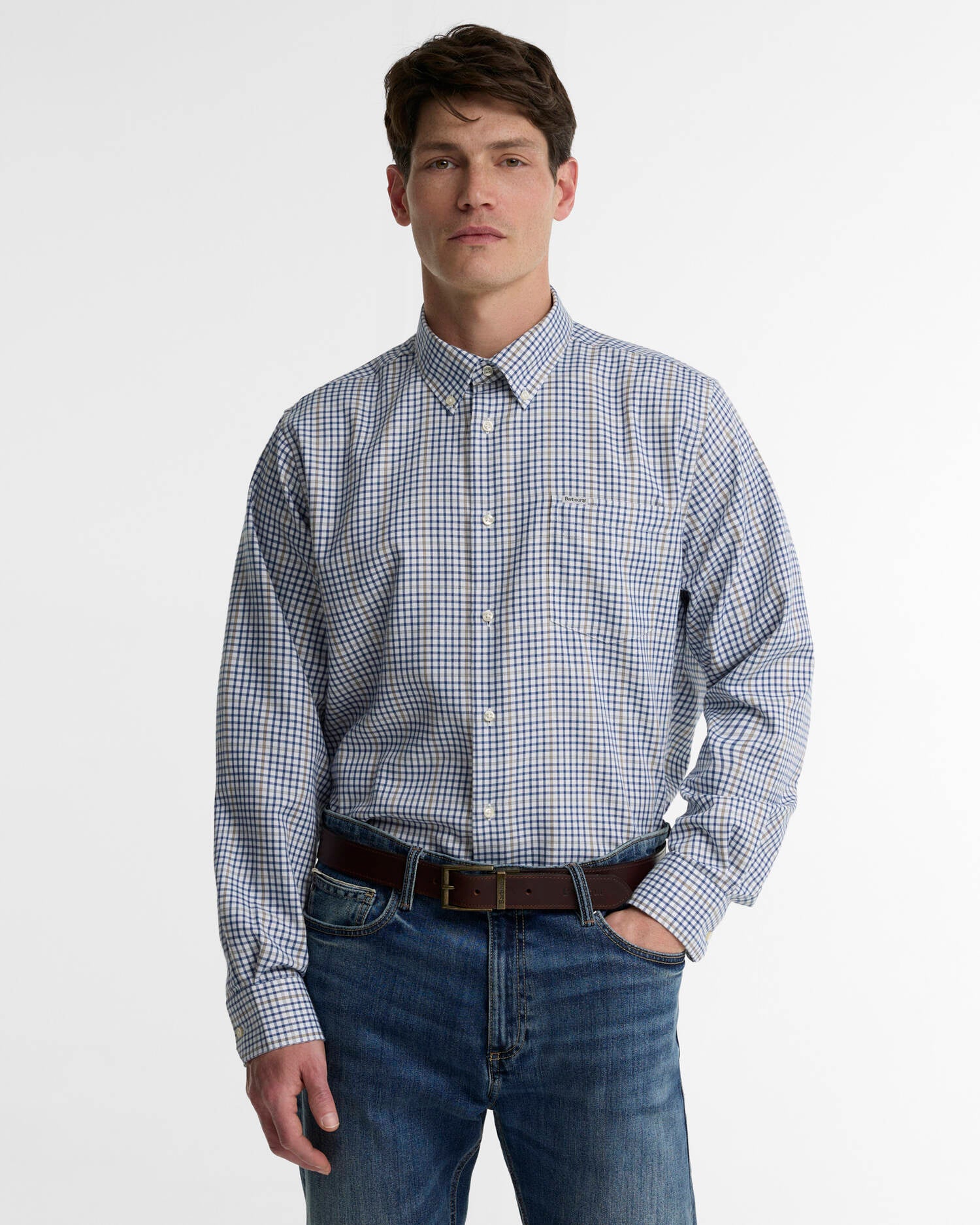 BARBOUR OVERHEMD HENDERSON THERMO WEAVE DEEP BLUE