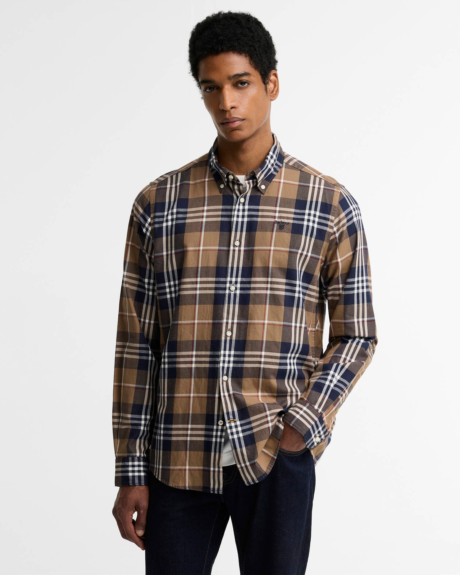 BARBOUR OVERHEMD EDGAR TAILORED SHIRT STONE