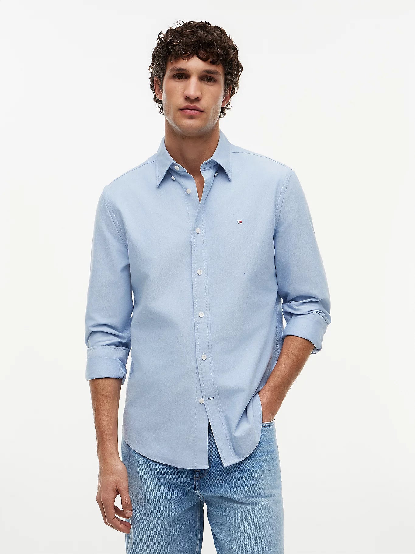 TOMMY HILFIGER OVERHEMD REGULAR FIT OXFORD BLUE