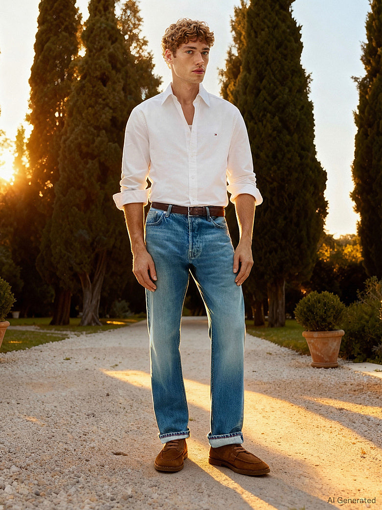 TOMMY HILFIGER OVERHEMD REGULAR FIT OXFORD OPTHIC WHITE