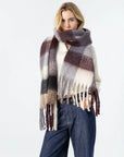 COSTER COPENHAGEN SJAAL MAREN SCARF GREY/BROWN CHECK