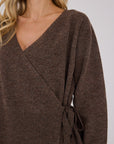 A-VIEW VEST MERINO WRAP CARDIGAN BROWN