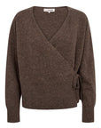 A-VIEW VEST MERINO WRAP CARDIGAN BROWN