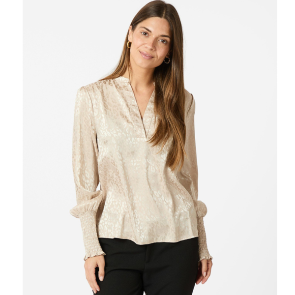 NEO NOIR BLOUSE LANDA LEO JACQUARD CHAMPAGNE