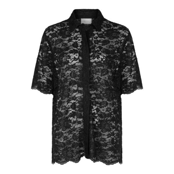 NEO NOIR BLOUSE LAMARI LACE SHIRT BLACK