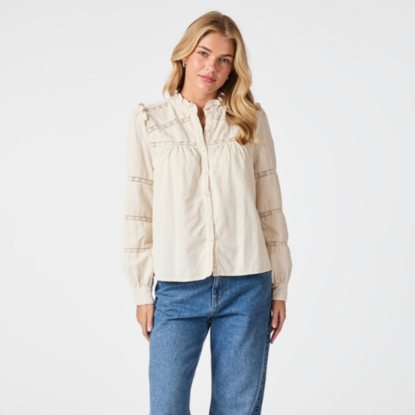NEO NOIR BLOUSE ISALA CORDUROY IVORY
