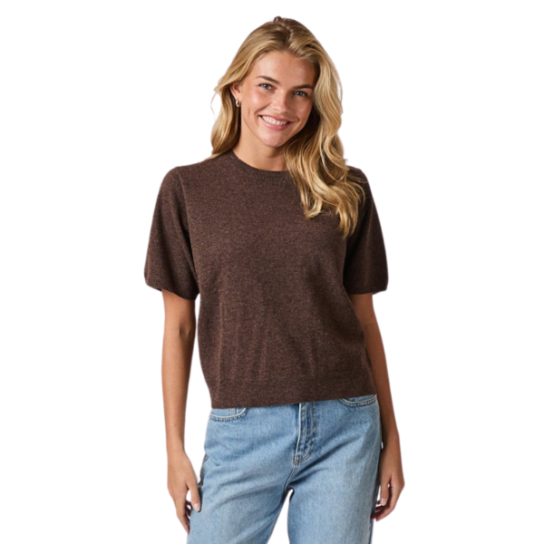NEO NOIR TOP MISSY KNIT BROWN MELANGE