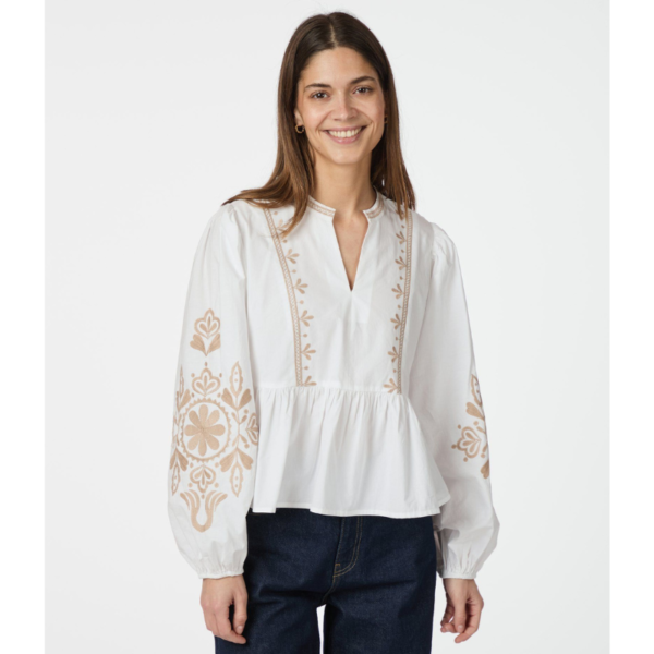 NEO NOIR BLOUSE GINIA EMB OFF WHITE