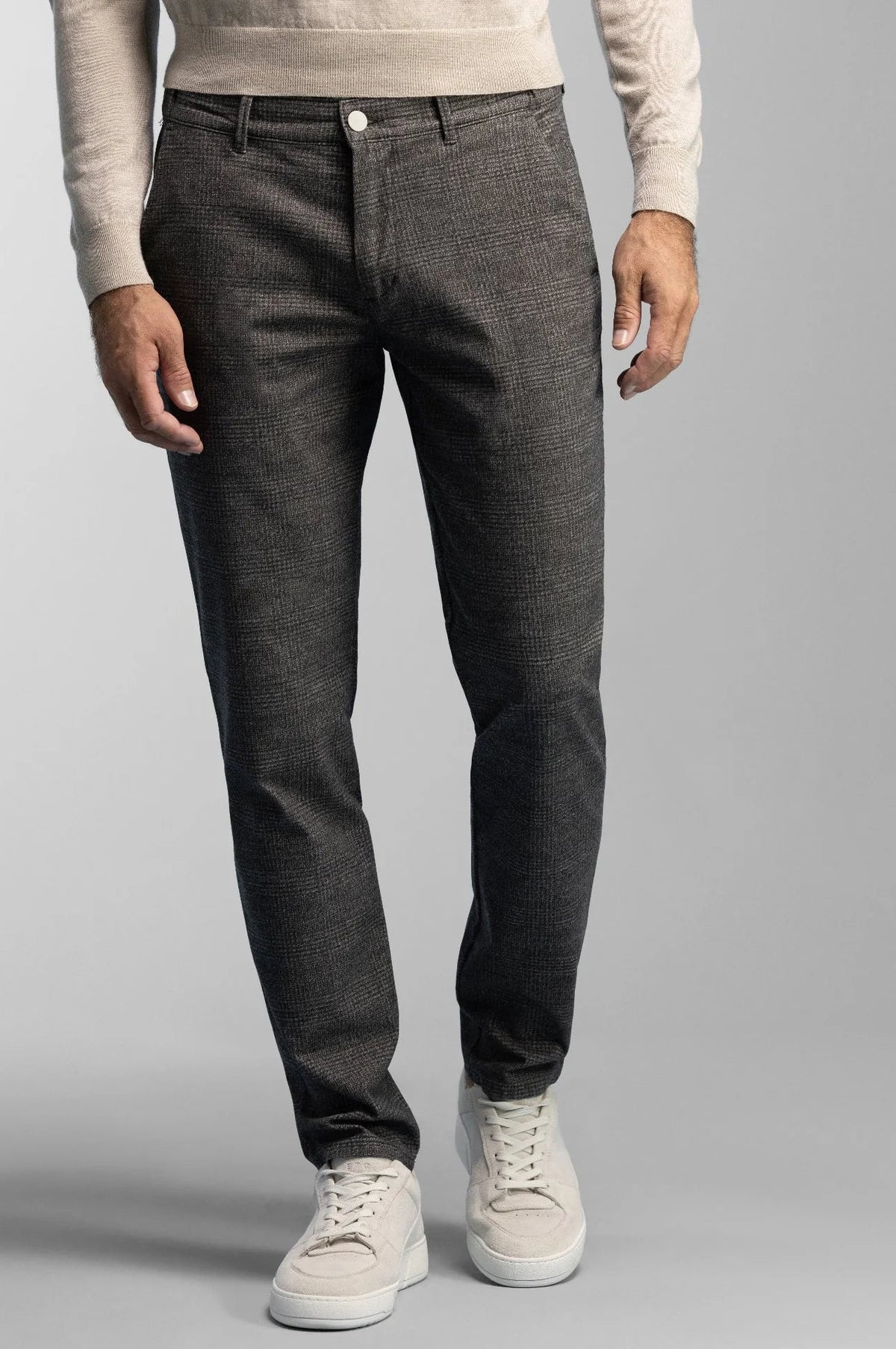 NORTH84 PANTS PRESTIGE CHINO GREY CHECKERED