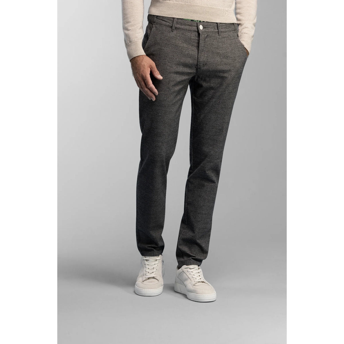 NORTH84 PANTS PRESTIGE CHINO GREY CHECKERED