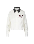 COSTER COPENHAGEN BLOUSE MET RIBBOORD WHITE