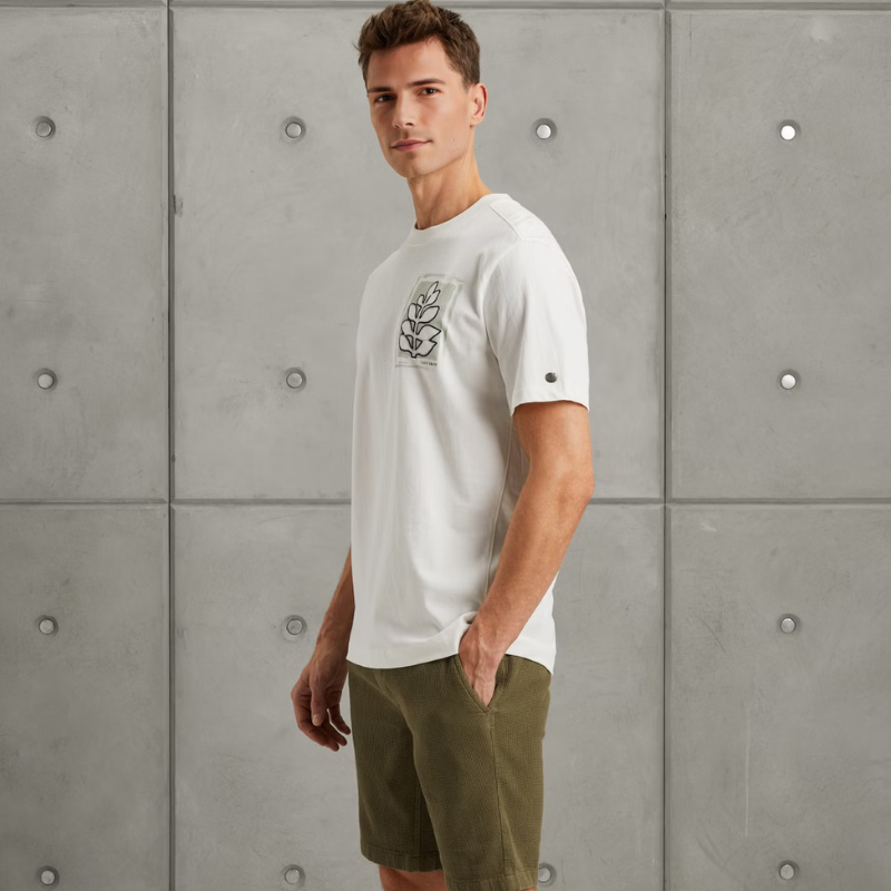 CAST IRON T-SHIRT R-NECK ARTWORK SNOW WHITE