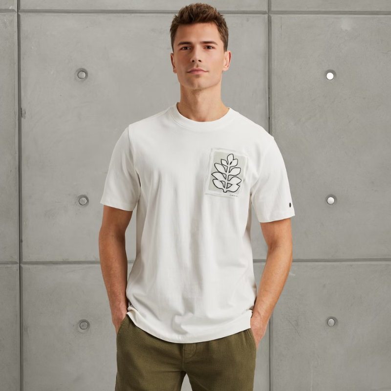 CAST IRON T-SHIRT R-NECK ARTWORK SNOW WHITE