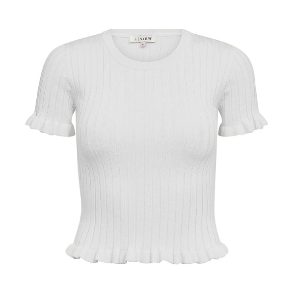 A-VIEW T-SHIRT FABI KNIT TOP WHITE