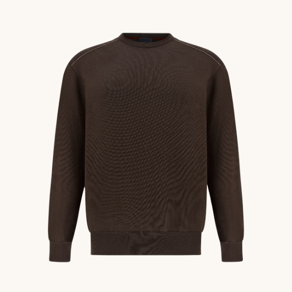 PAUL &amp; SHARK PULLOVER NELSON WOOL TYPHOON PLATINUM DETAILS COFFEE