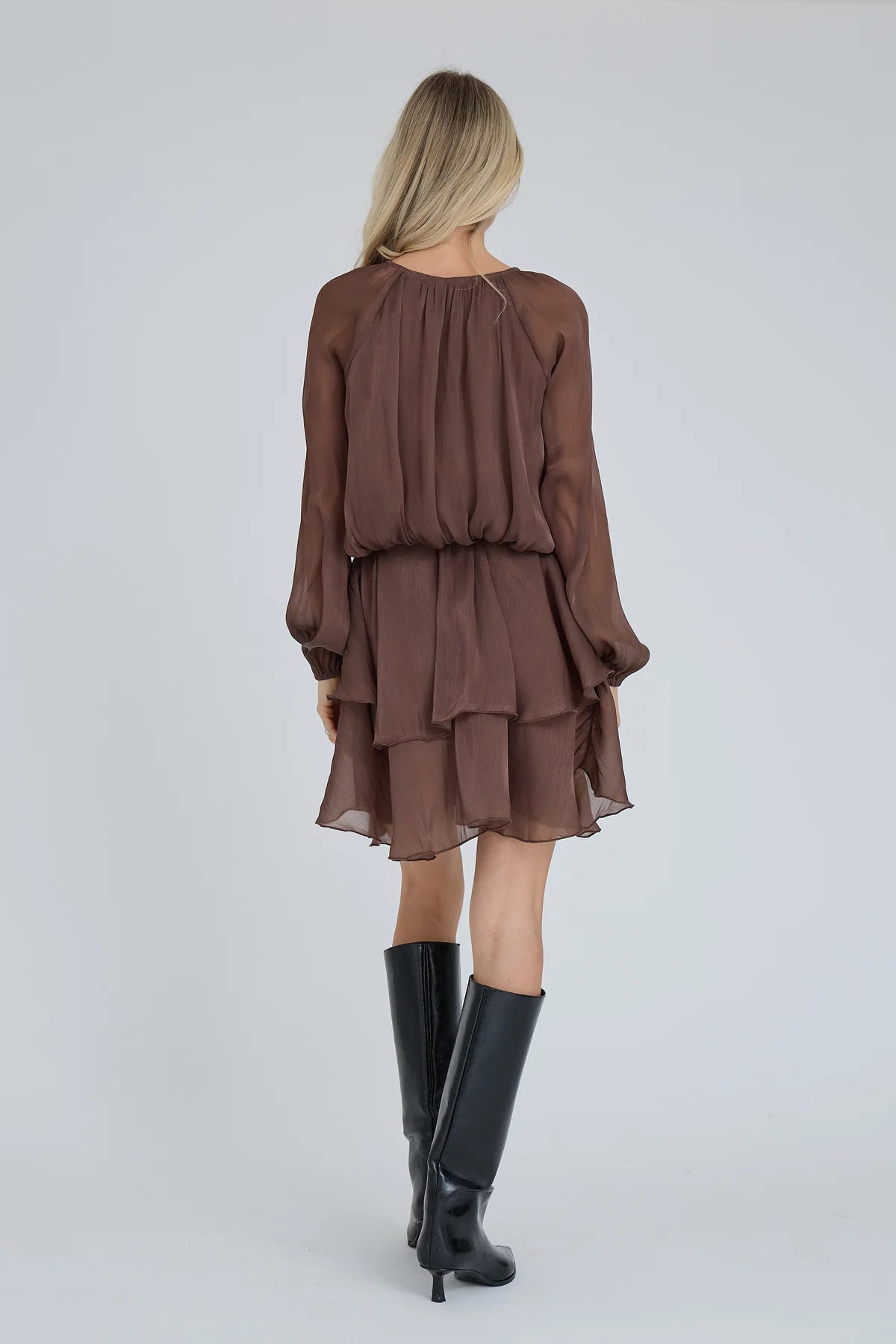 A-VIEW JURK OVENA DRESS DARK BROWN