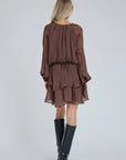 A-VIEW JURK OVENA DRESS DARK BROWN