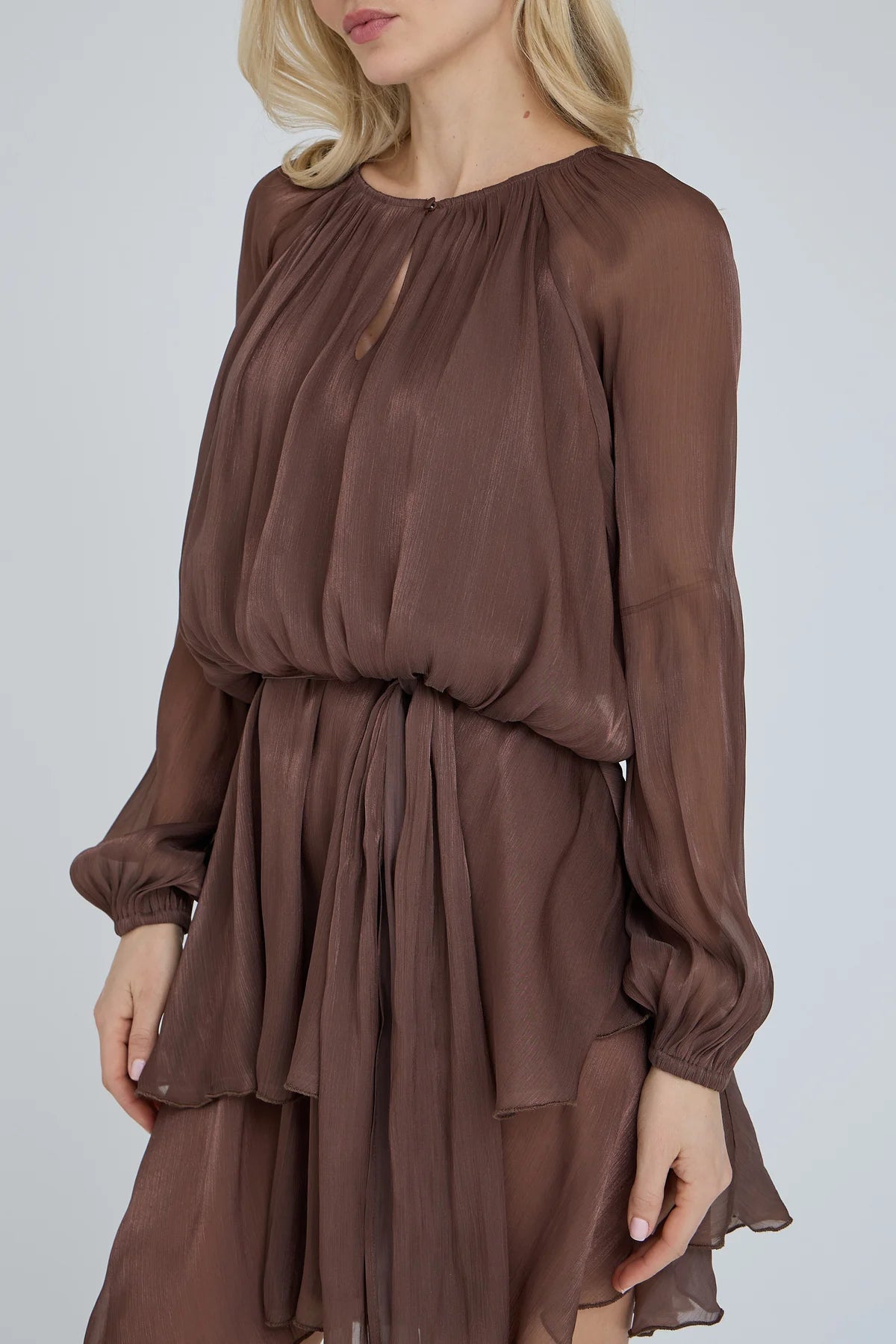 A-VIEW JURK OVENA DRESS DARK BROWN