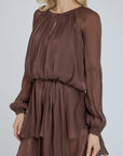 A-VIEW JURK OVENA DRESS DARK BROWN