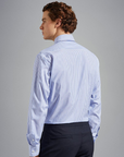 PAUL & SHARK OVERHEMD STRIPED OXFORD COTTON SHIRT LIGHT BLUE/WHITE